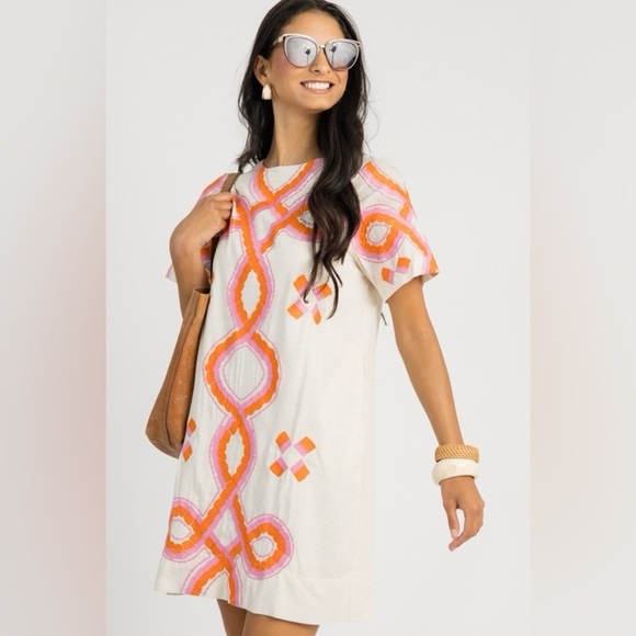 Brand new THML White and Orange Midi Dress XS - Picture 3 of 5